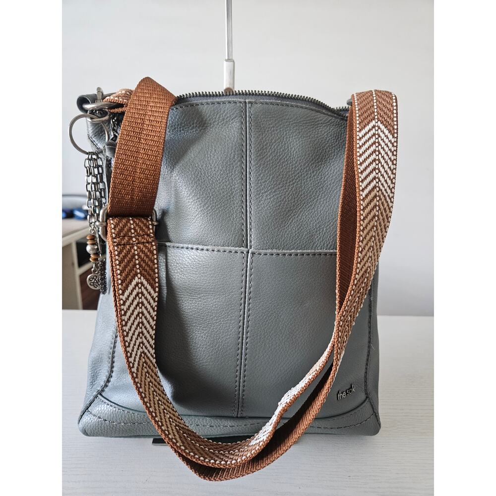 The Sak Lucia Crossbody Bag Dusty Blue Leather - Picture 4 of 12